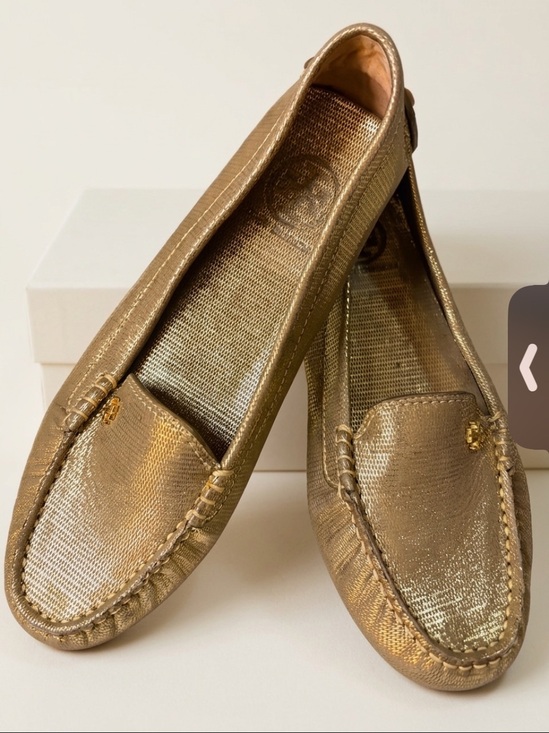 Tory Burch Shoes - Tory Burch Metallic Gold Driving Loafers 7